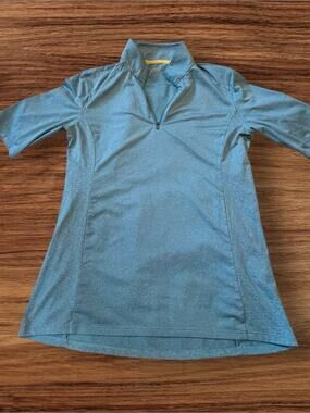 Dover Saddlery Blue Quarter Zip Equestrian Riding Shirt Women’s M